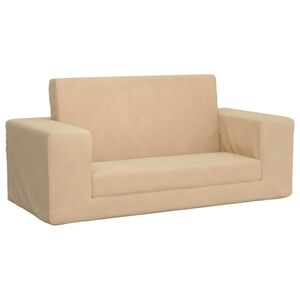 vidaXL 2-personers sofa til b&oslash;rn bl&oslash;dt plys cremefarvet