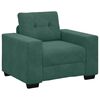 vidaXL Sofa 3 pcs Mørkegrøn Linned-blandet stof