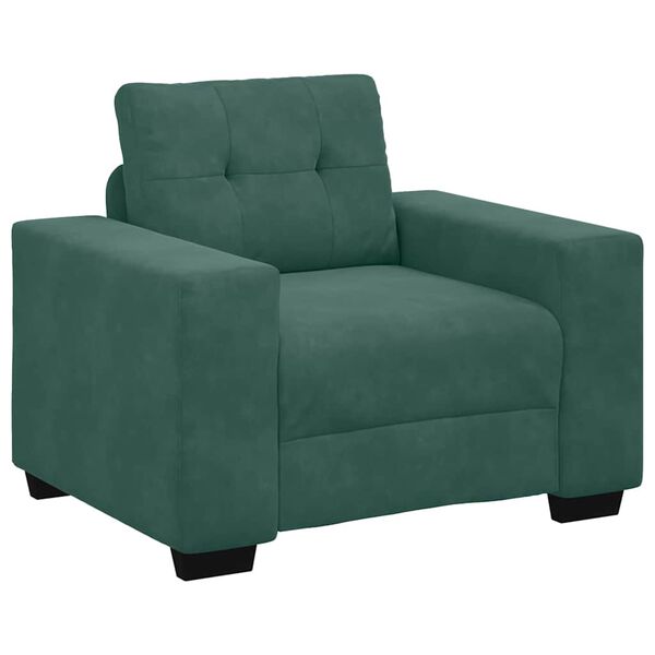 vidaXL Sofa 3 pcs Mørkegrøn Linned-blandet stof