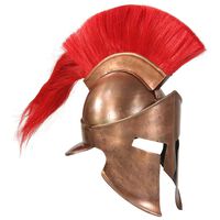 vidaXL græsk krigshjelm til rollespil antik stål kobberfarvet