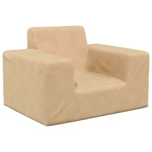 vidaXL sofa til b&oslash;rn bl&oslash;dt plys cremefarvet