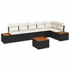 vidaXL Havesofa S&aelig;t 7 stk. Sort Poly rattan