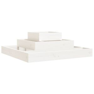 vidaXL plantekasse 80x80x27 cm massivt fyrretr&aelig; hvid
