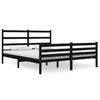 vidaXL sengeramme 150x200 cm King Size massivt fyrretr&aelig; sort