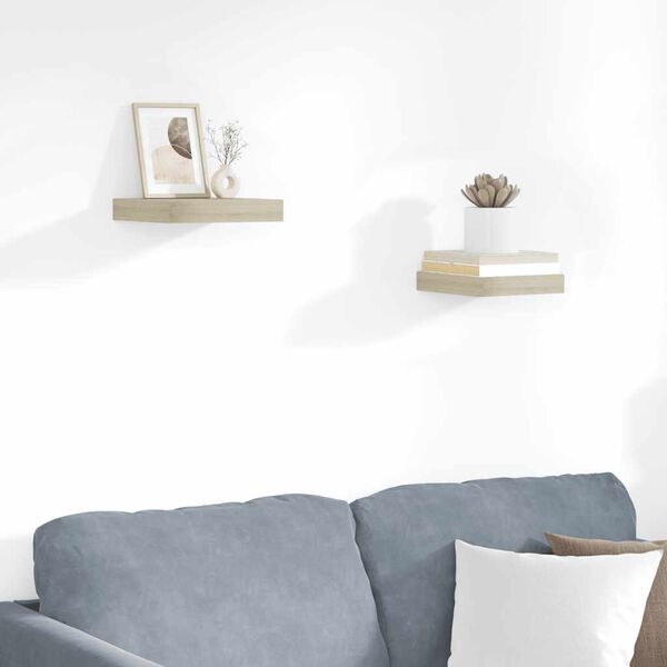 vidaXL v&aelig;ghylder 2 stk. 23x23,5x3,8 cm MDF egetr&aelig;sfarve