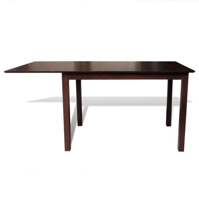 vidaXL spisebord med forlængelse gummitræ brun 150 cm