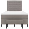 vidaXL Box spring seng med hovedg&aelig;rde Gr&aring;brun 120 x 190 cm Stof