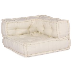 vidaXL Modulssofa Enhed Stof Cremefarvet 210 x 140 x 56 cm