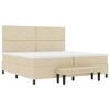 vidaXL Box spring seng med madras Creme 200 x 200 cm Stof