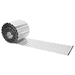 vidaxl Pl&aelig;nekant 10 m x 20 cm Galvaniseret st&aring;l S&oslash;lv
