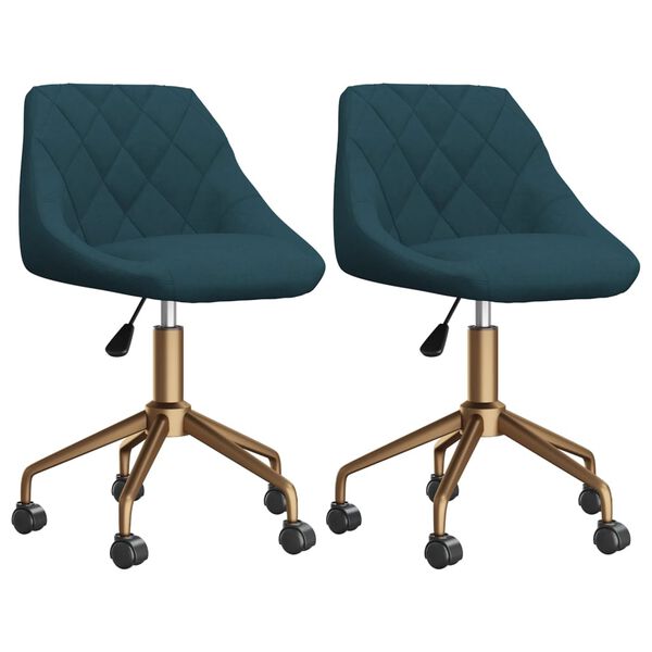 vidaXL drejelige spisebordsstole 2 stk. fl&oslash;jl bl&aring;