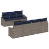 vidaXL Sofa S&aelig;t med pude 8 pcs Gr&aring; og Marinebl&aring; polyrattan