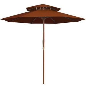 vidaXL parasol m. tr&aelig;stang 270 cm 2 niveauer terrakotta