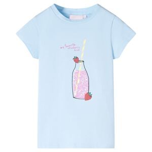 vidaXL T-shirt til b&oslash;rn str. 140 lysebl&aring;