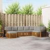 vidaXL Sektionalsofa s&aelig;t 8 pcs Naturlig og Lys Gr&aring; Massivt Akacietr&aelig;