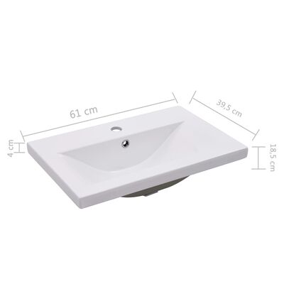 vidaXL vaskeskab med indbygget håndvask spånplade sort højglans