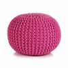 vidaXL h&aring;ndstrikket puf bomuld 50 x 35 cm lyser&oslash;d