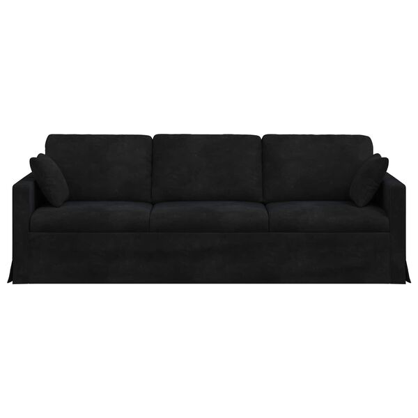vidaXL Sofa Sort 228 x 78 x 80 cm Fl&oslash;jl