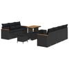 vidaXL Havesofa S&aelig;t 10 pcs Sort polyrattan