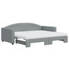 vidaXL daybed med udtr&aelig;k og madras 90x190 cm stof lysegr&aring;