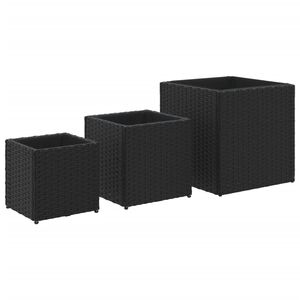 vidaXL plantekasser 3 stk. polyrattan sort