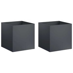 vidaXL Have Blomsterkrukke 2 stk. Antracit 35 x 35 x 35 cm