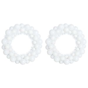 vidaXL Jule Kugle Krans 2 stk. Hvid 33 x 33 x 7 cm Polystyren