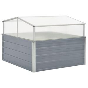 vidaXL drivhus 100x100x85 cm galvaniseret st&aring;l gr&aring;