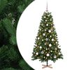 vidaXL Kunstigt juletr&aelig; med julekugle 120 cm 150 LED'er Varm hvid PVC