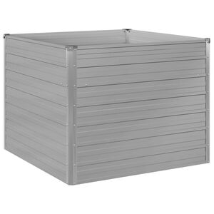 vidaXL h&aelig;vet havekasse 100 x 100 x 77 galvaniseret st&aring;l gr&aring;t