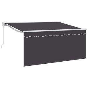 vidaXL Utr&aelig;kkelig Markise Stribet Antracit 300 x 200 cm Stof