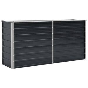 vidaXL h&aelig;vet plantekasse 160x40x77 cm galvaniseret st&aring;l antracitgr&aring;