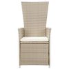 vidaXL havelænestole 2 stk. med hynder polyrattan beige