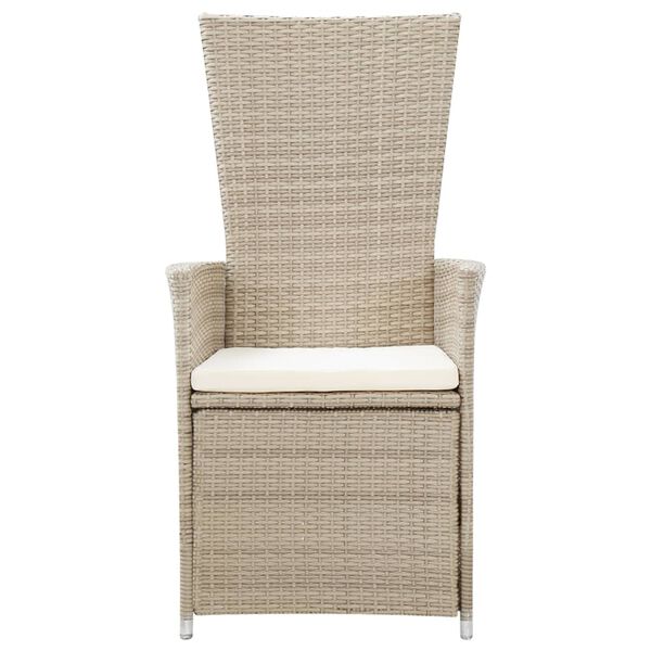 vidaXL havelænestole 2 stk. med hynder polyrattan beige