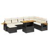 vidaXL sofas&aelig;t til haven 9 dele med hynder polyrattan sort