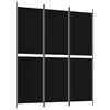 vidaXL 3-panels rumdeler 150x180 cm stof sort