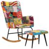 vidaXL gyngestol med fodskammel patchwork kanvas flerfarvet