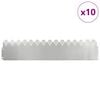 vidaXL Plænekanter 10 pcs Sølv 103 x 0,05 x 22 cm Galvaniseret stål