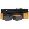 vidaXL sofas&aelig;t til haven 7 dele med hynder polyrattan sort