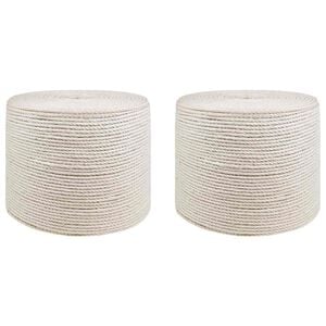 vidaXL Juteline 2 stk. 2 mm Hvid 100% Tossa jute