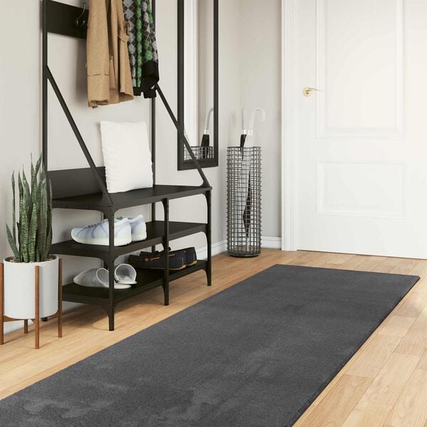 vidaXL Omr&aring;det&aelig;pper Rektangul&aelig;r HUARTE Antracit 300 x 80 cm Polyester