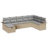vidaXL Havesofa S&aelig;t med pude med opbevaring 8 pcs Beige Poly rattan