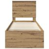vidaXL Sengestel med hovedg&aelig;rde Artisan eg 75 x 190 cm Massiv fyrretr&aelig;