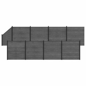 vidaXL Hegnss&aelig;t 9 stk. 1484 x 186 cm WPC og Aluminium Gr&aring;