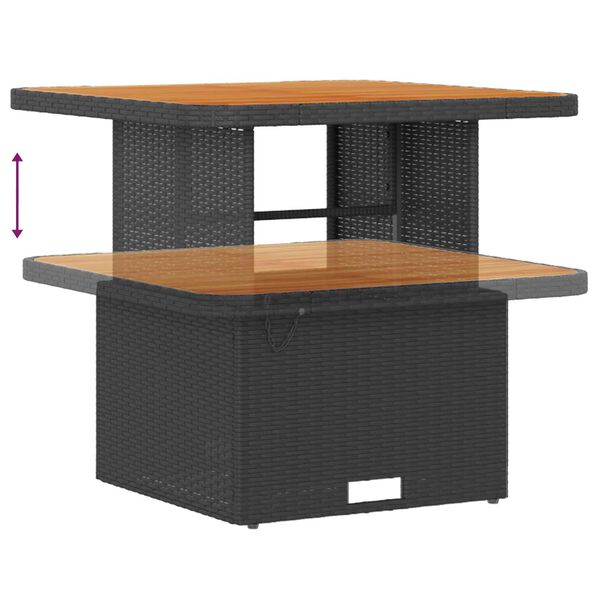 vidaXL Havesofa Sæt med pude 13 pcs Sort polyrattan