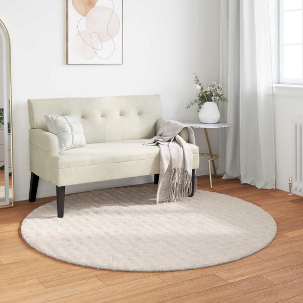 vidaXL Omr&aring;det&aelig;pper Rund HUARTE Beige &Oslash; 160 CM Polyester