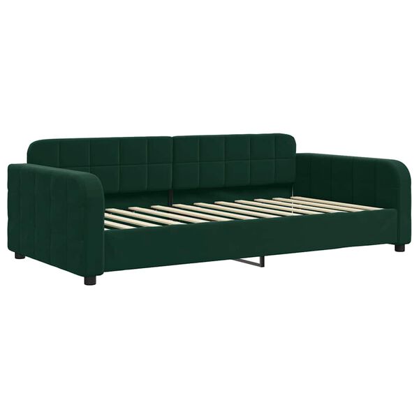 vidaXL daybed 100x200 cm velour m&oslash;rkegr&oslash;n