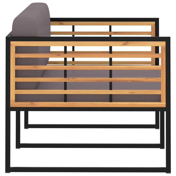 vidaXL haveb&aelig;nk med hynder 136 cm massivt akacietr&aelig; m&oslash;rkegr&aring;