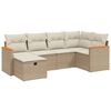 vidaXL sofas&aelig;t til haven 6 dele med hynder polyrattan beige
