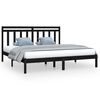 vidaXL sengestel 180x200 cm Super King massivt fyrretr&aelig; sort